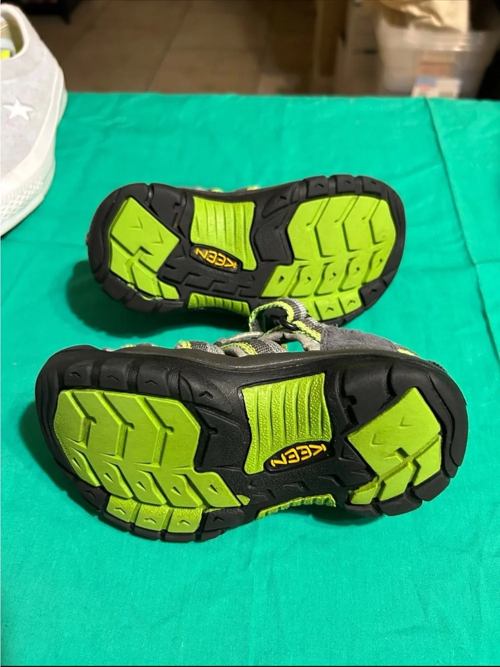 Keen Kids Grey and Lime Closed-Toe Water Sandals